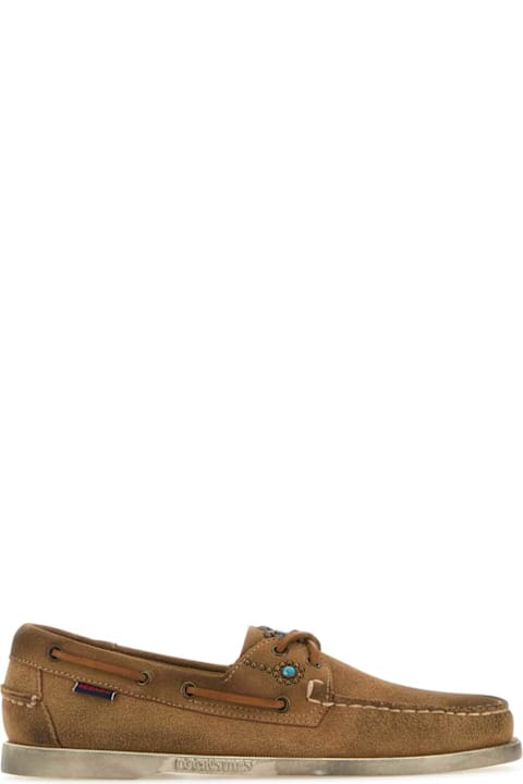 Sebago Shoes for Men Sebago Camel Suede Portland Flesh Out Loafers