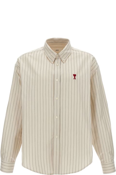 Clothing for Men Ami Alexandre Mattiussi Logo Embroidery Striped Shirt