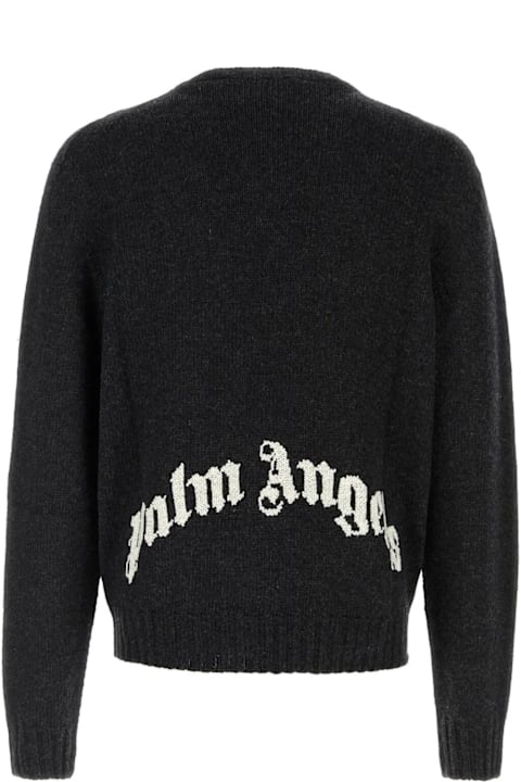 Palm Angels Sweaters for Men Palm Angels Black Wool Blend Sweater