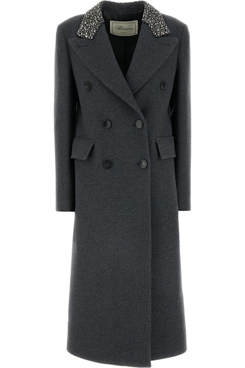 Blumarine Coats & Jackets for Women Blumarine Dark Grey Wool Coat