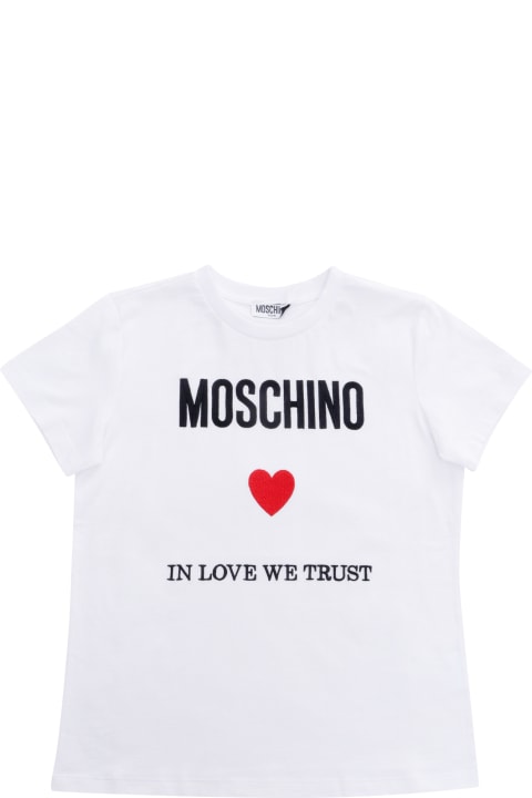 キッズ MoschinoのTシャツ＆ポロシャツ Moschino White T-shirt With Logo