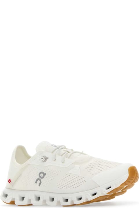 ON Sneakers for Men ON White Fabric Cloud 5 Coast Sneakers