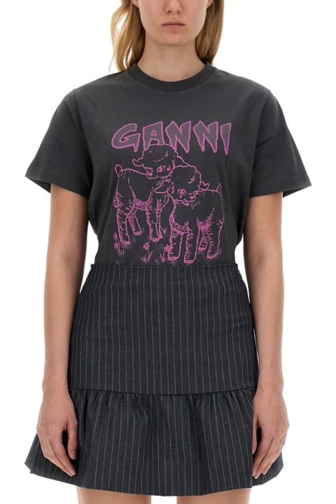 Ganni Topwear for Women Ganni T-shirt 'lamb'