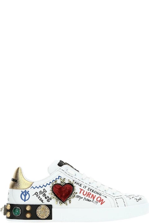 Dolce & Gabbana for Men Dolce & Gabbana Embellished Low Top Sneakers