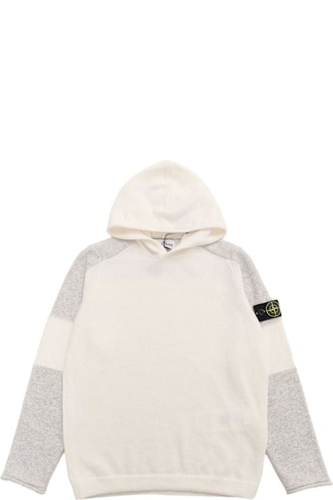 Stone Island Junior لـ Kids Stone Island Junior Compass-badge Straight Hem Hoodie