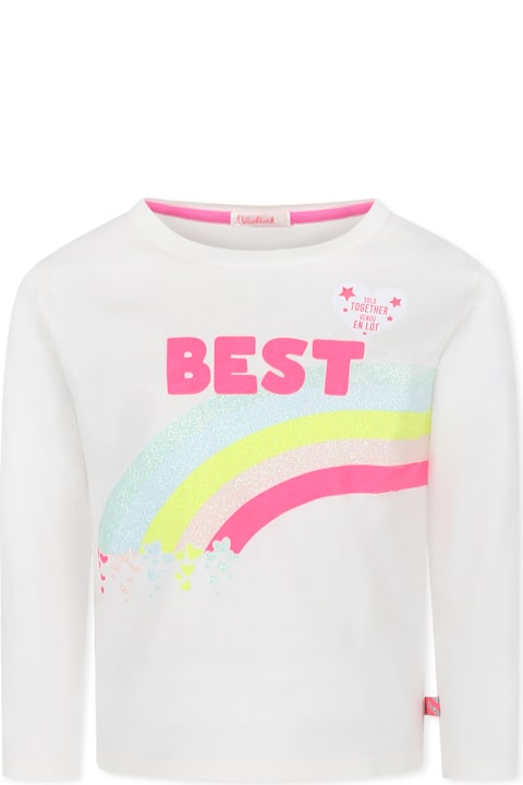 Homeware Billieblush Ivory T-shirt Set For Girl With Raibow