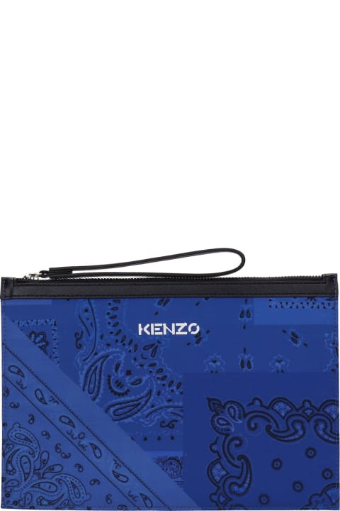 Clutch In Blue Polyester