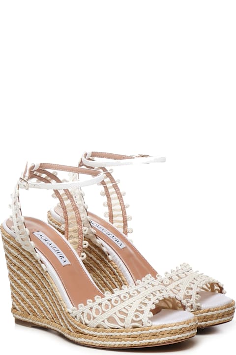 Aquazzura Shoes for Women Aquazzura Kahlo Raffia Wedge Espadrilles