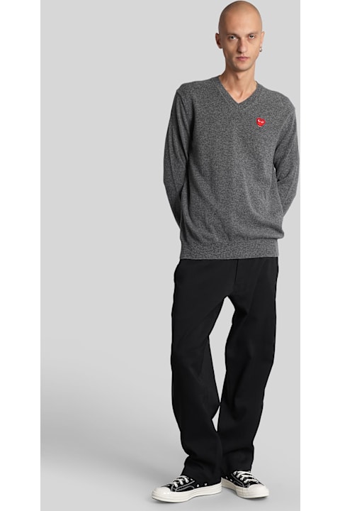 Comme des Garçons Play for Kids Comme des Garçons Play Knitwear In Grey Wool