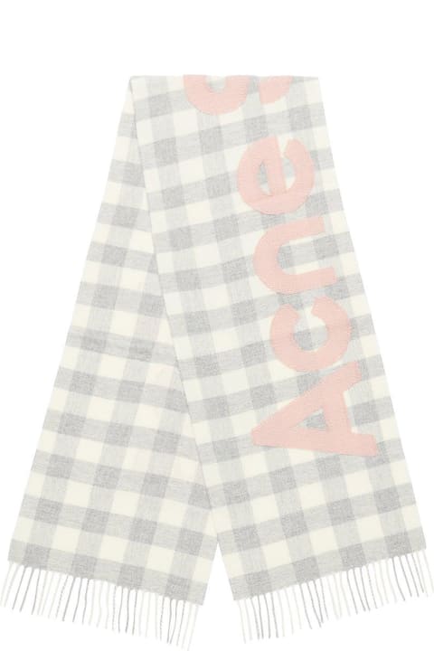 Acne Studios Scarves & Wraps for Women Acne Studios Logo Detailed Checkered Scarf