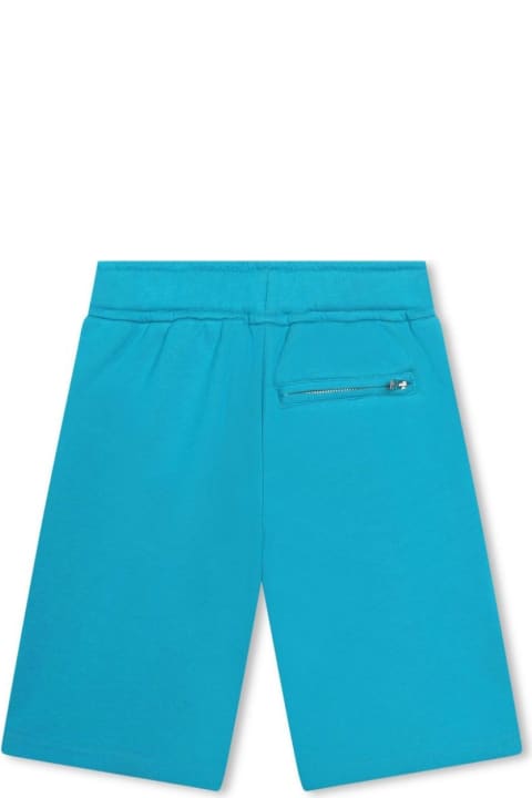 Lanvin for Kids Lanvin Turquoise Shorts With Logo And 'curb' Motif