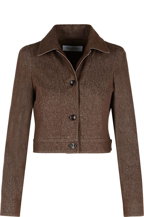 Max Mara for Women Max Mara 'carpa' Brown Cotton Blazer