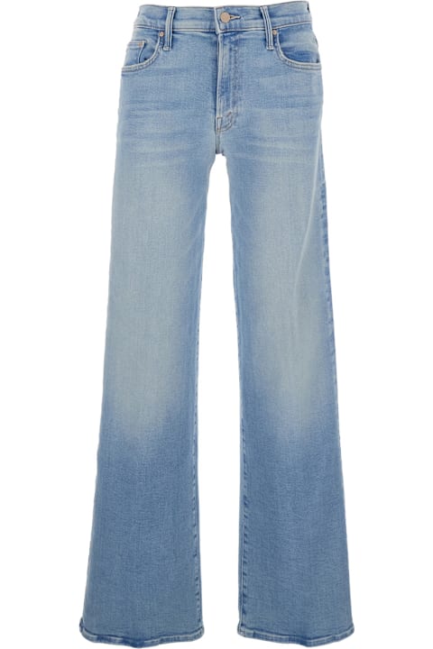 Mother for Men Mother 'the Mid Rise Mavin Sneak' Light Blue Jeans With Belt Loops And Logo Embroidery On The Rear In Denim Woman