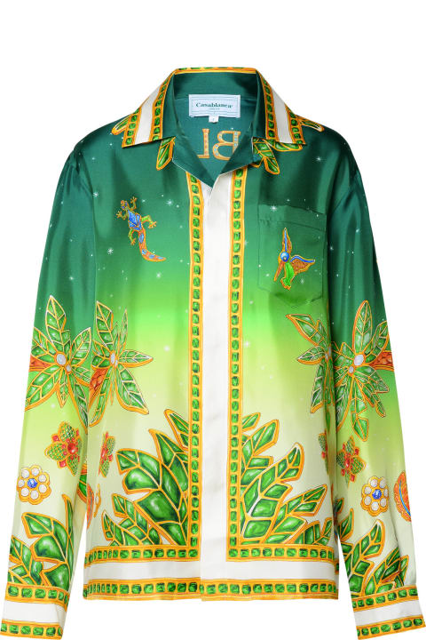 Casablanca for Women Casablanca 'joyaux D'afrique' Green Silk Shirt