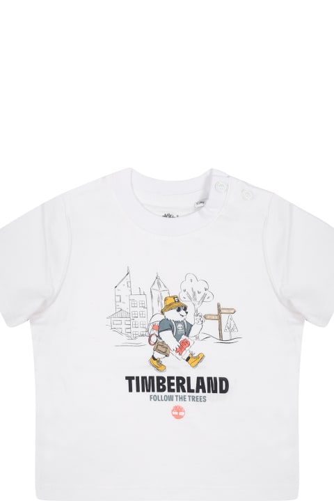 Homeware Timberland White T-shirt For Baby Boy With Print