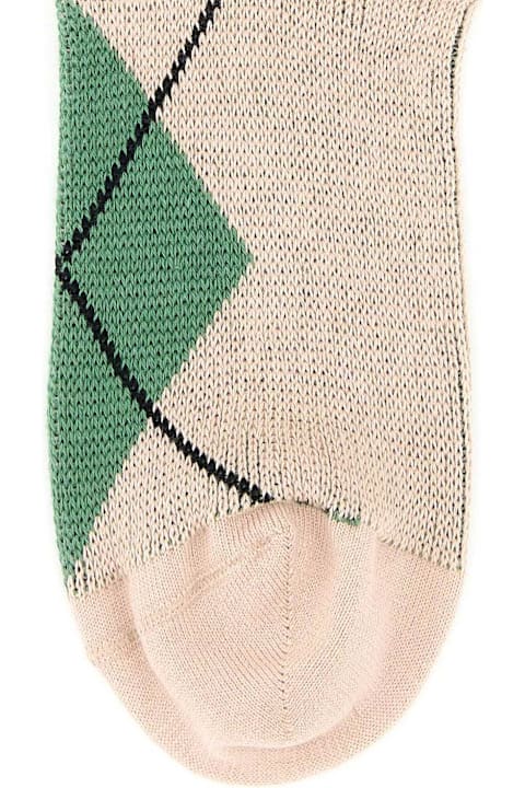 Prada ملابس داخلية وملابس النوم لـ السيدات Prada Triangle-logo Checked Socks