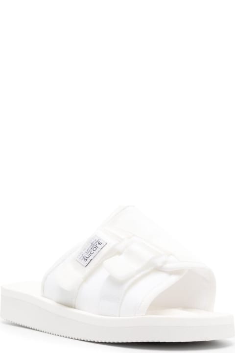 ウィメンズ新着アイテム SUICOKE 'kaw-cab' White Sandals With Velcro Fastening In Nylon Woman Suicoke
