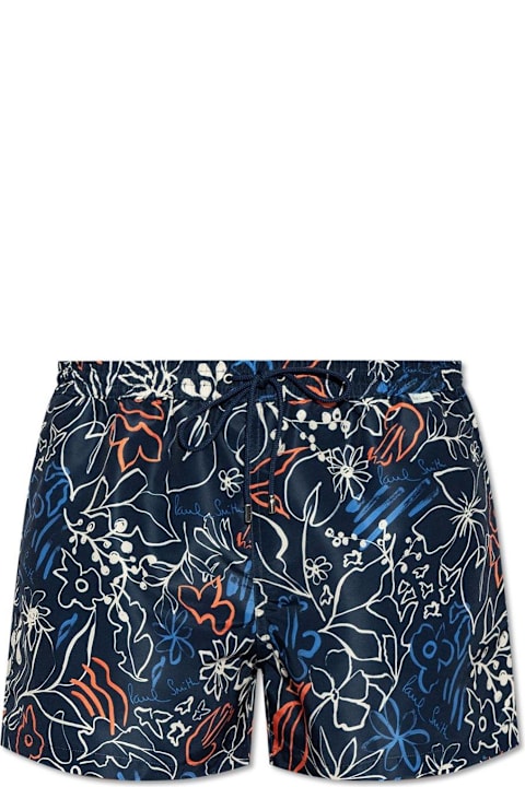 Paul Smith Pants for Men Paul Smith Floral-printed Drawstring Swim Shorts