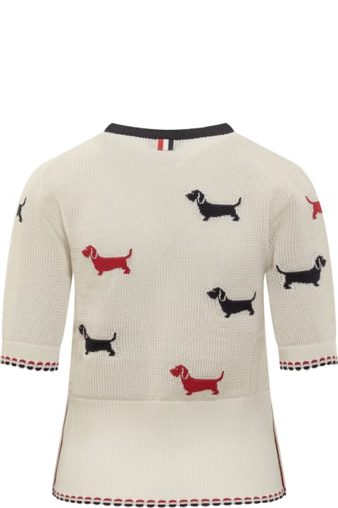 Thom Browne Sweaters for Women Thom Browne Stretch Cotton Short Sleeve Pullover