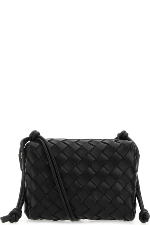 Bottega Veneta Bags for Women Bottega Veneta Black Leather Small Loop Crossbody Bag