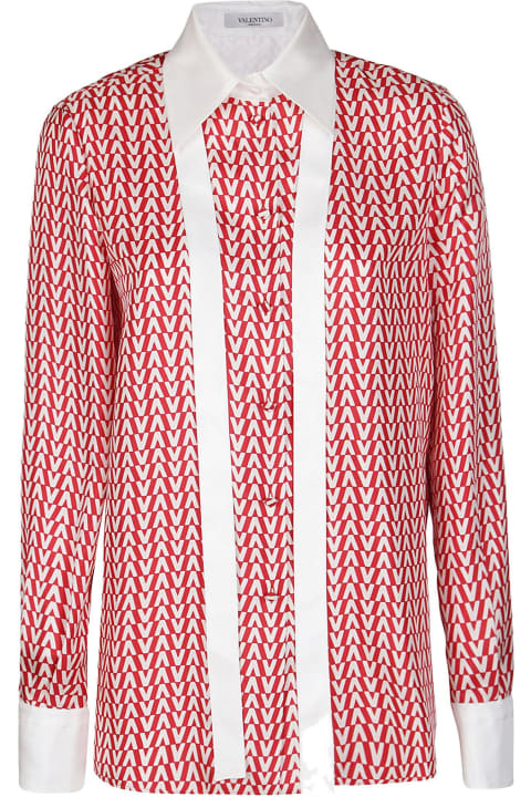 Valentino Sweaters for Women Valentino Vlogo Print Tie-detailed Shirt