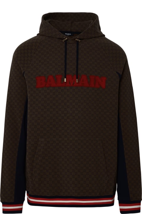Balmain Fleeces & Tracksuits for Men Balmain Brown Cotton Blend Sweatshirt