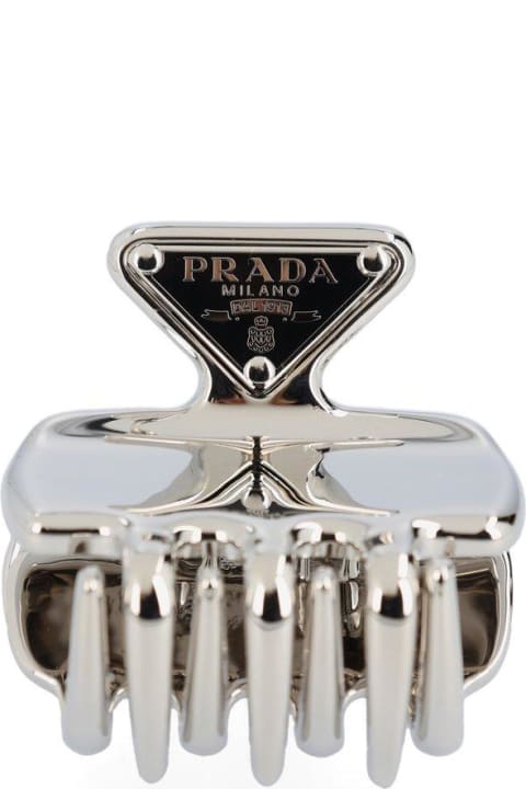 Prada Hats for Women Prada Logo Detailed Claw Hair Clip