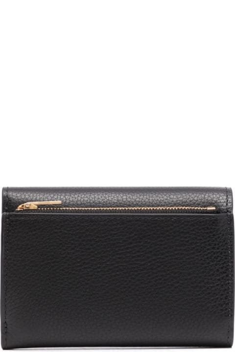 Mulberry for Women Mulberry Black Wallet With Logo And Button Fastening In Grained Leather Woman