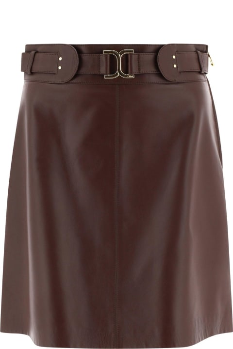 Chloé Women Chloé Leather Mini Skirt