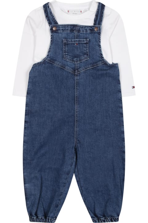 Topwear for Baby Boys Tommy Hilfiger Denim Dungarees For Baby Boy With Iconic Flag