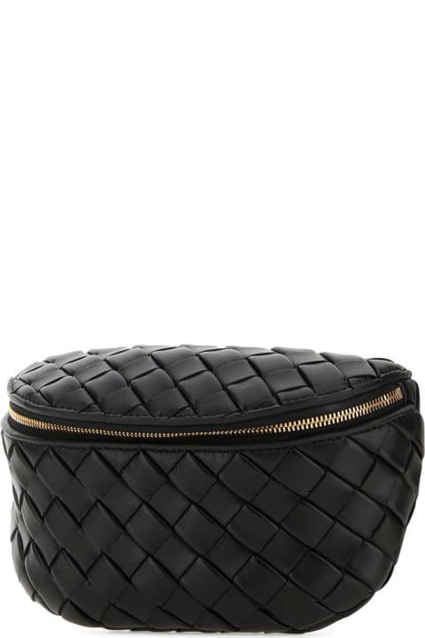 ウィメンズ Bottega Venetaのバッグ Bottega Veneta Black Leather Mini Padded Belt Bag