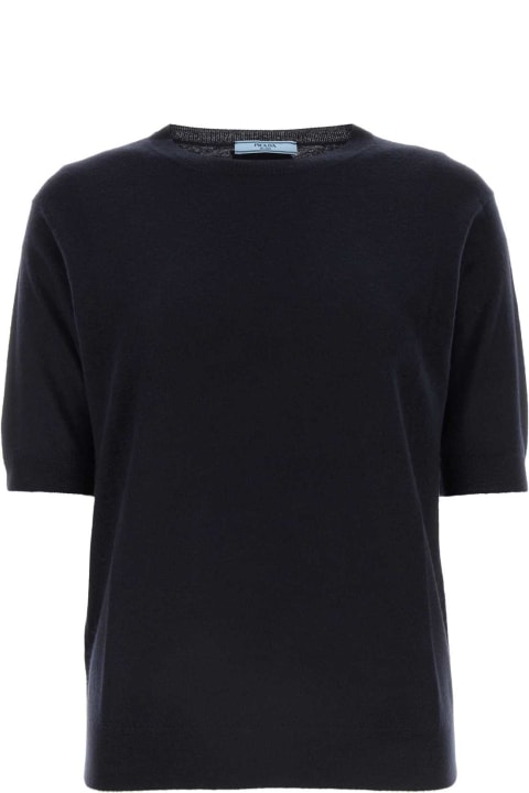 Clothing Sale for Women Prada Midnight Blue Cashmere Sweater