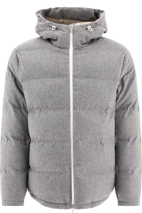 メンズ Brunello Cucinelliのコート＆ジャケット Brunello Cucinelli Zip-up Padded Hooded Down Jacket