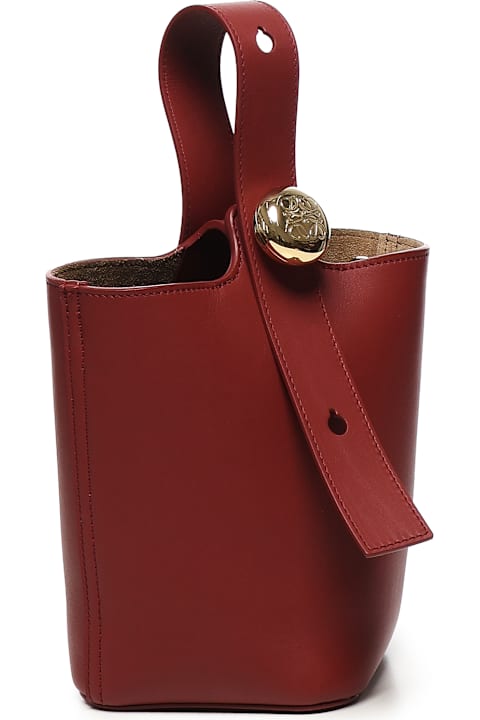 Loewe for Women Loewe Pebble Bucket Mini Bag In Calfskin Leather