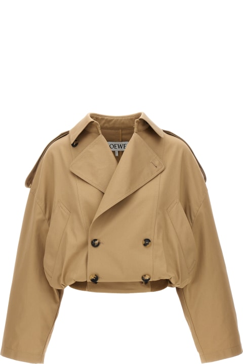Clothing for Women Loewe Balloon Cropped Trench Coat