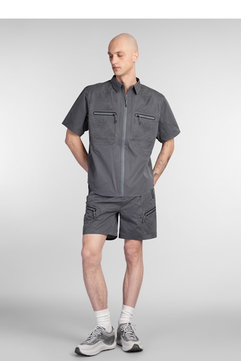 Alpha Industries الملابس لـ القسم الرجالي Alpha Industries Laser Cut Shirt Shirt In Grey Polyester