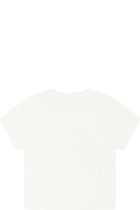 Versace Topwear for Baby Girls Versace White T-shirt For Babykids With Medusa Print