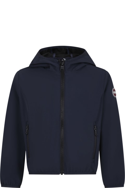 Coats & Jackets for Boys Colmar Blue Windbreaker For Boy With Logo