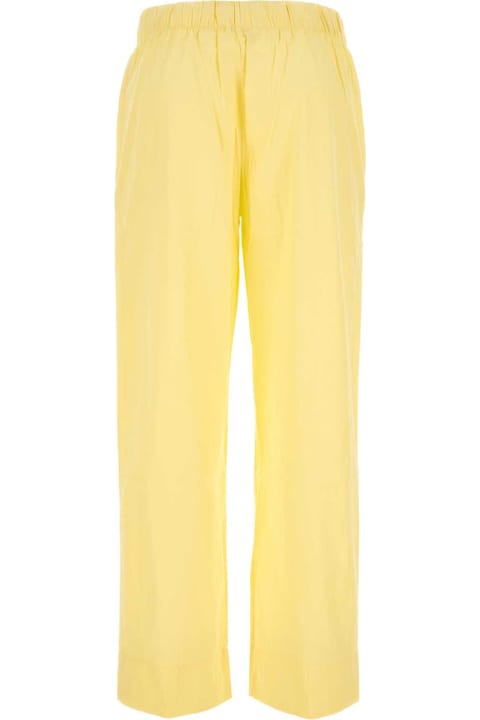 Tekla Pants & Shorts for Women Tekla Yellow Cotton Pyjama Pant
