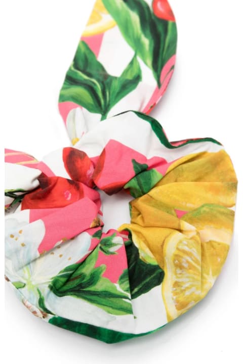 Fashion for Baby Girls Dolce & Gabbana Scrunchie With Lemon And Cherry Print