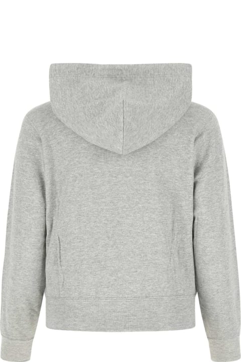 Fleeces & Tracksuits for Women Comme des Garçons Play Melange Grey Cotton Sweatshirt