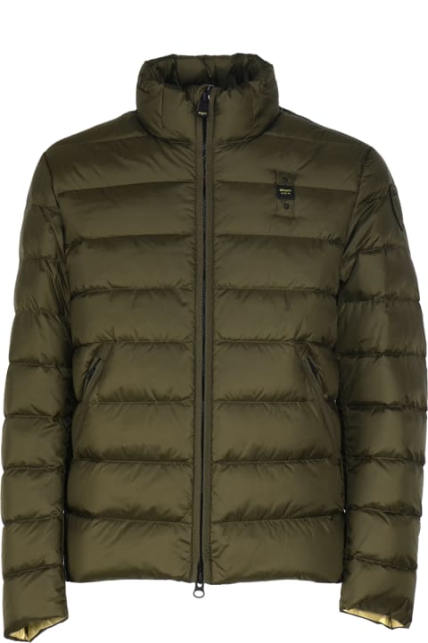 Blauer Clothing for Men Blauer Nylon Down Jacket With Striped Stitching