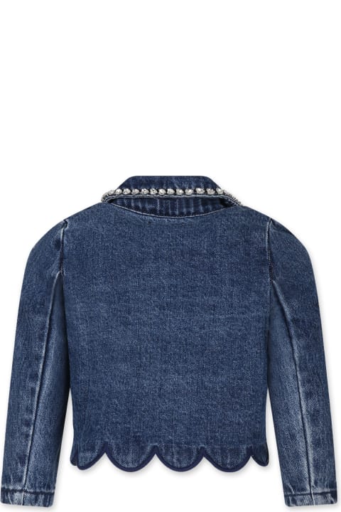 self-portrait Sweaters & Sweatshirts for Girls self-portrait Blue Jacket For Girl With Rhinestones
