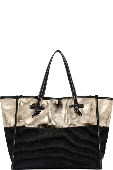 Gianni Chiarini Bags for Women Gianni Chiarini Black Mesh Effect Fabric Shopping Bag