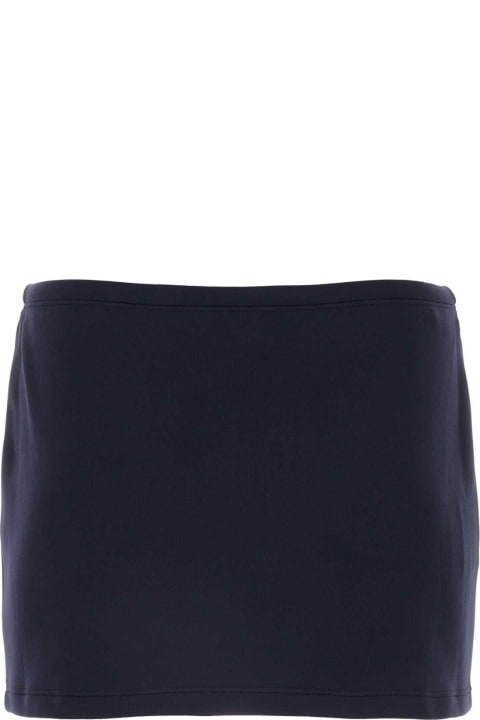 ウィメンズ新着アイテム Miu Miu Blue Stretch Nylon Mini Skirt