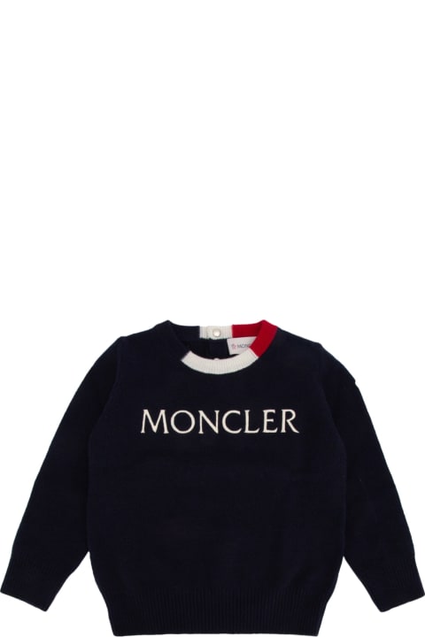 Moncler سترات وبلوزات ثقيلة لـ رُضع بنات Moncler Crew Neck