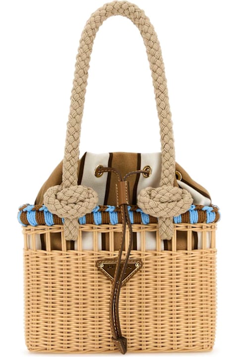 Prada Wicker Mini Shopping Bag