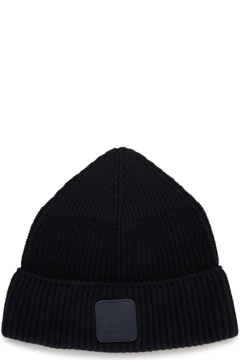Hats for Men C.P. Company Logo Patch Turn-up Brim Beanie