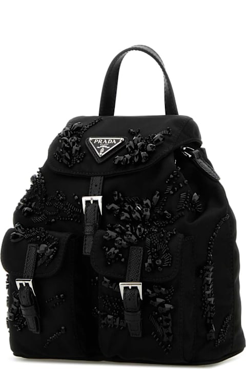 ウィメンズ Pradaのバッグ Prada Black Nylon Mini Backpack