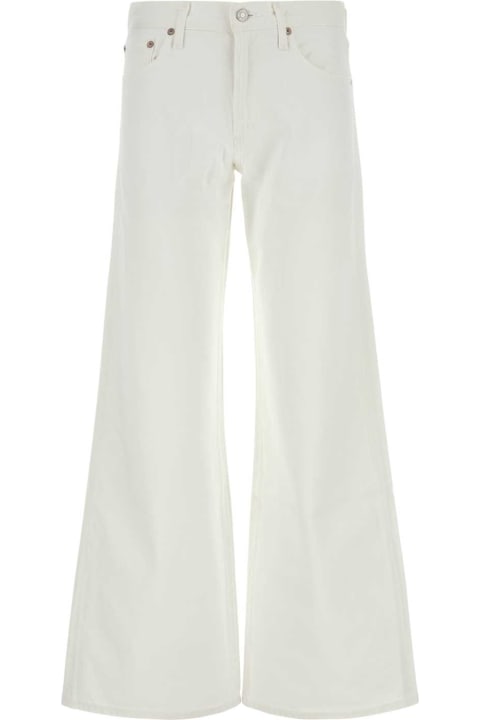 AGOLDE Clothing for Women AGOLDE White Denim Clara Wide-leg Jeans